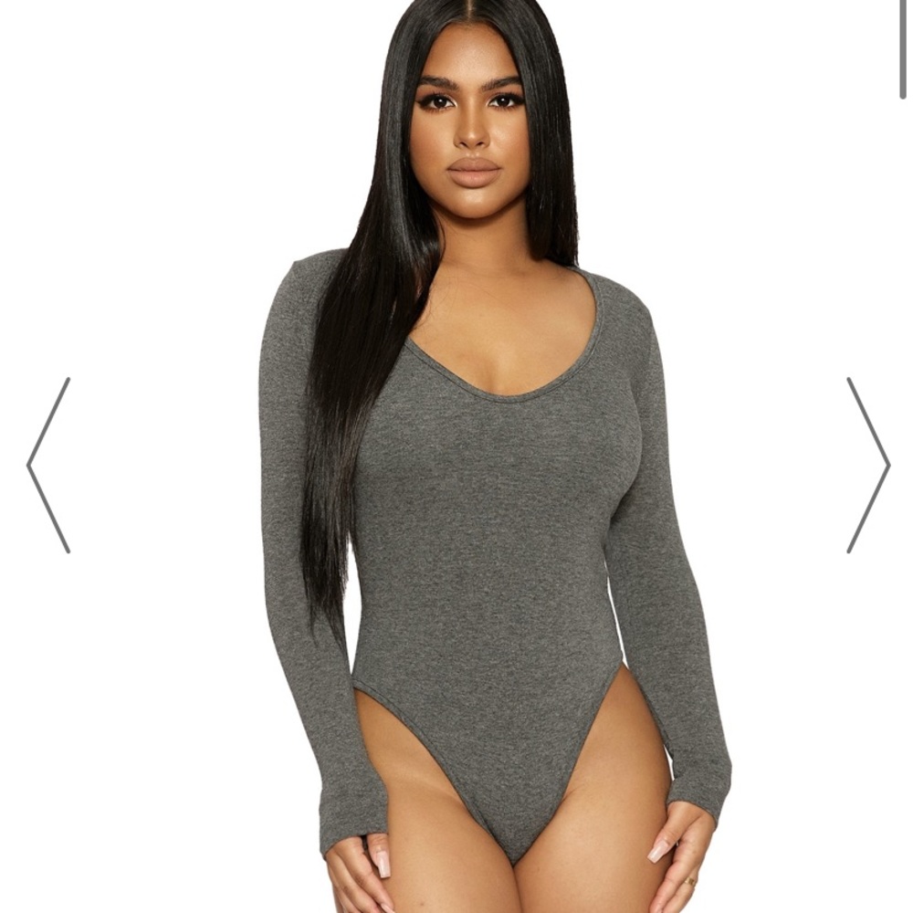 NWT Naked Wardrobe Charcoal Bodysuit